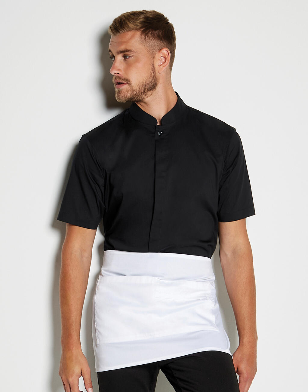 KUSTOM KIT Tailored Fit Mandarin Collar Shirt SSL Hemden personalisierbar