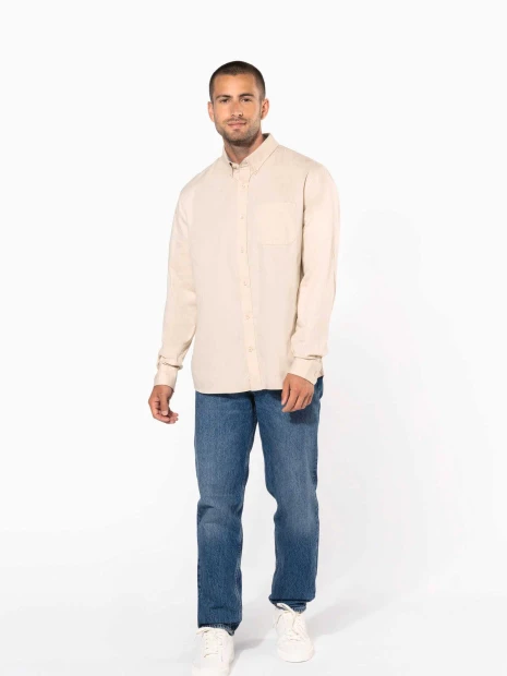 Chemises à personnaliser KARIBAN Chemise coton manches longues Nevada homme 