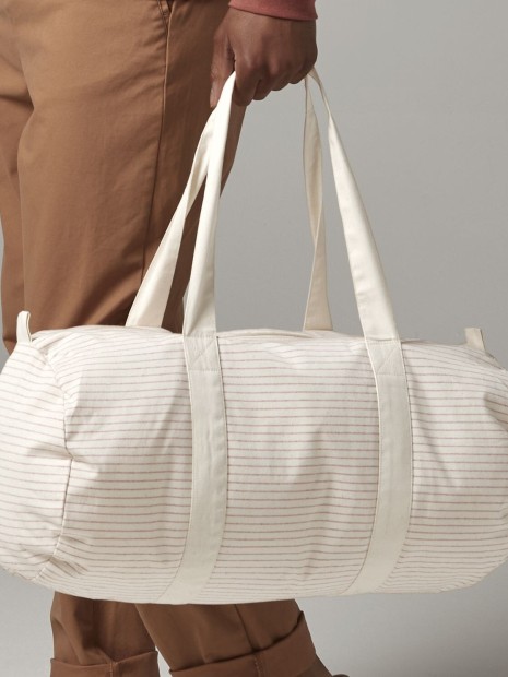 Sacs & Bagagerie à personnaliser WESTFORDMILL STRIPED ORGANIC COTTON BARREL BAG 