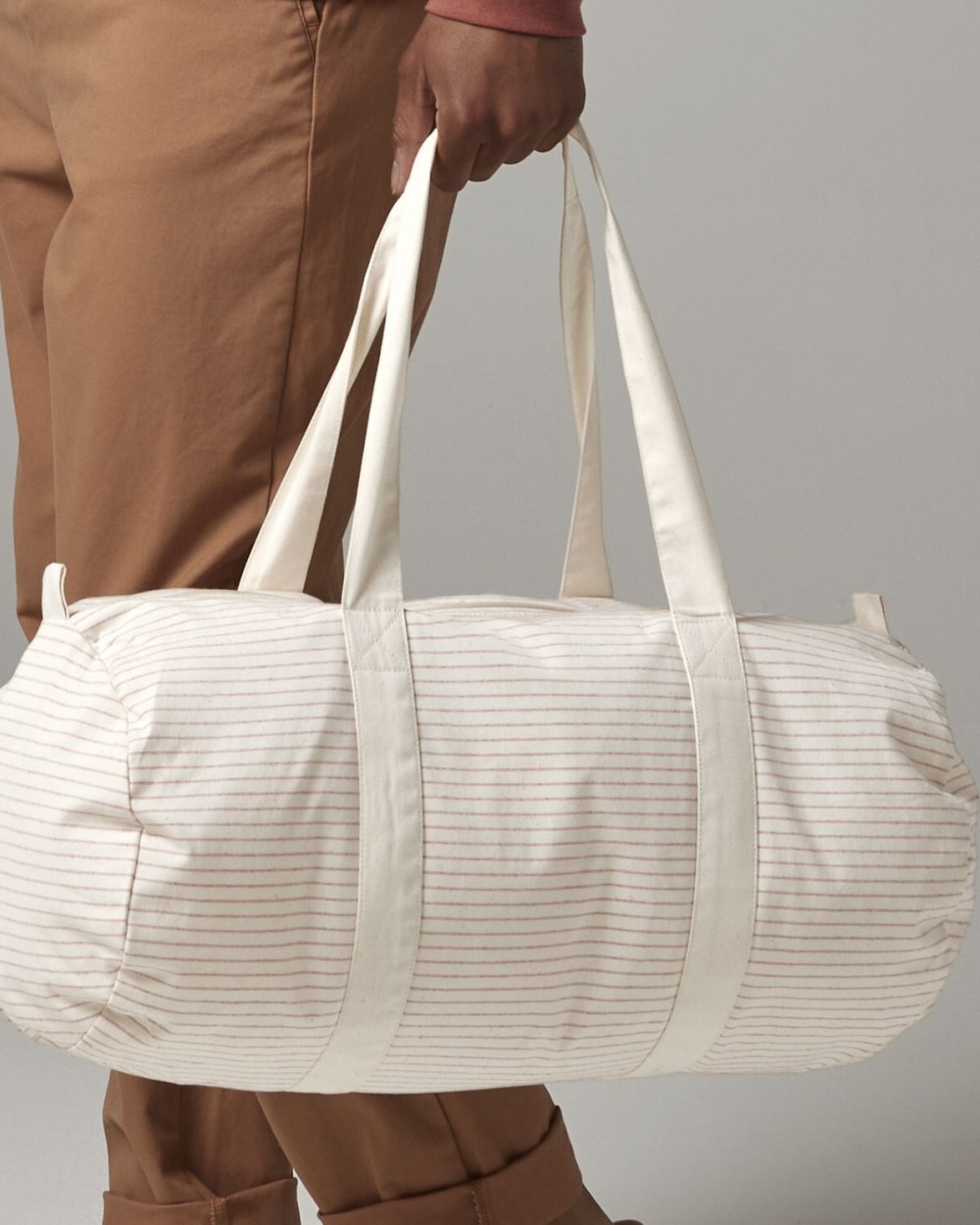 WESTFORDMILL STRIPED ORGANIC COTTON BARREL BAG Taschen personalisierbar