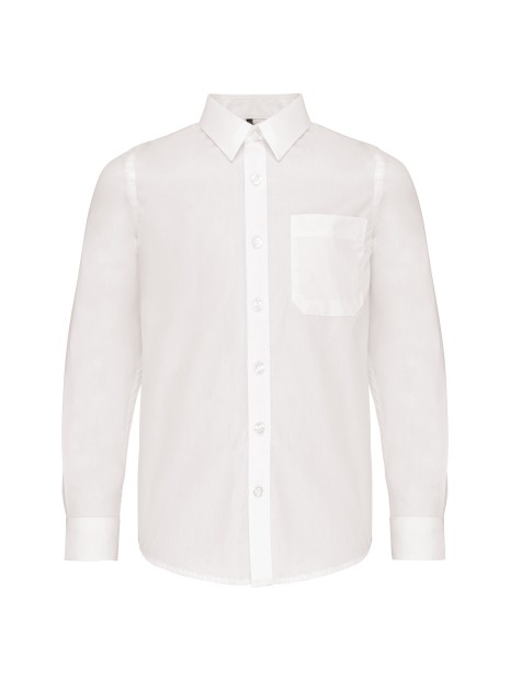 KARIBAN Chemise popeline manches longues enfant /api/colors/7a92cd2d-10d2-40b4-928b-296bb7487506 personnalisable
