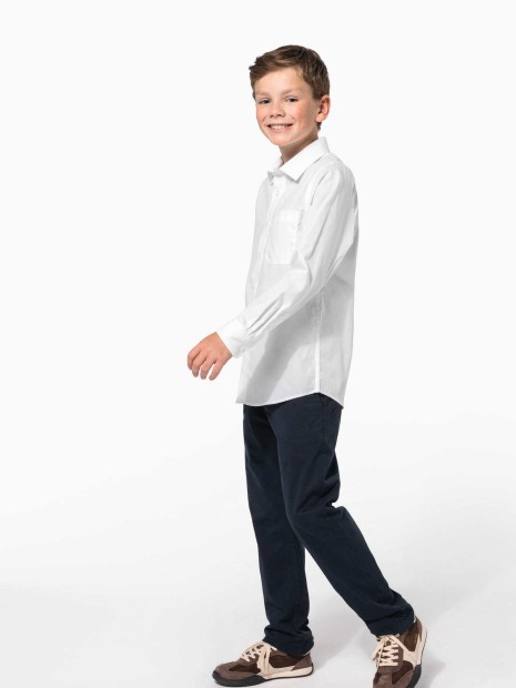 Chemises à personnaliser KARIBAN Chemise popeline manches longues enfant 