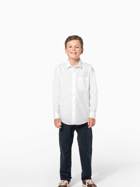 Chemises à personnaliser KARIBAN Chemise popeline manches longues enfant 