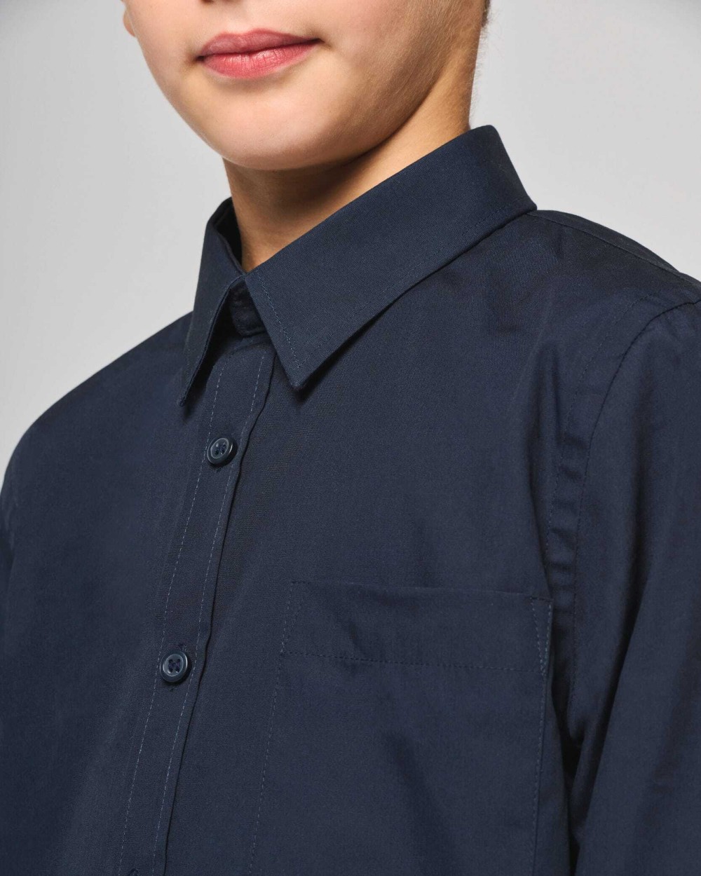 Hemden KARIBAN Kinder poplin overhemd lange mouwen voor bedrukking &amp; borduring