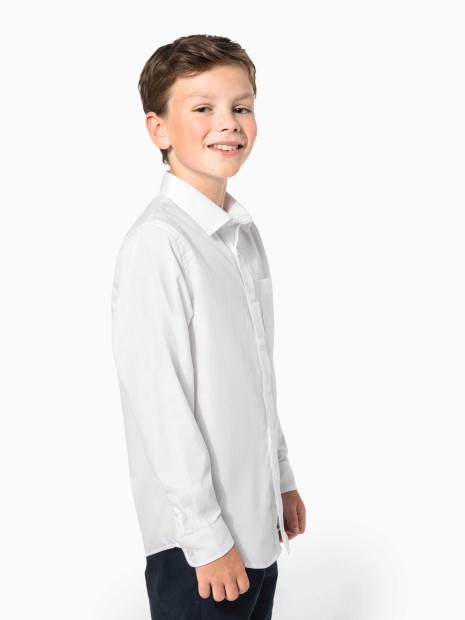 Chemises à personnaliser KARIBAN Chemise popeline manches longues enfant 
