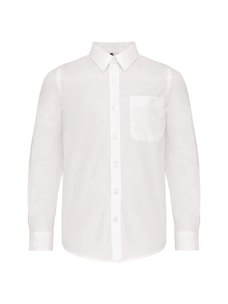 KARIBAN Chemise popeline manches longues enfant /api/colors/7a92cd2d-10d2-40b4-928b-296bb7487506 personnalisable