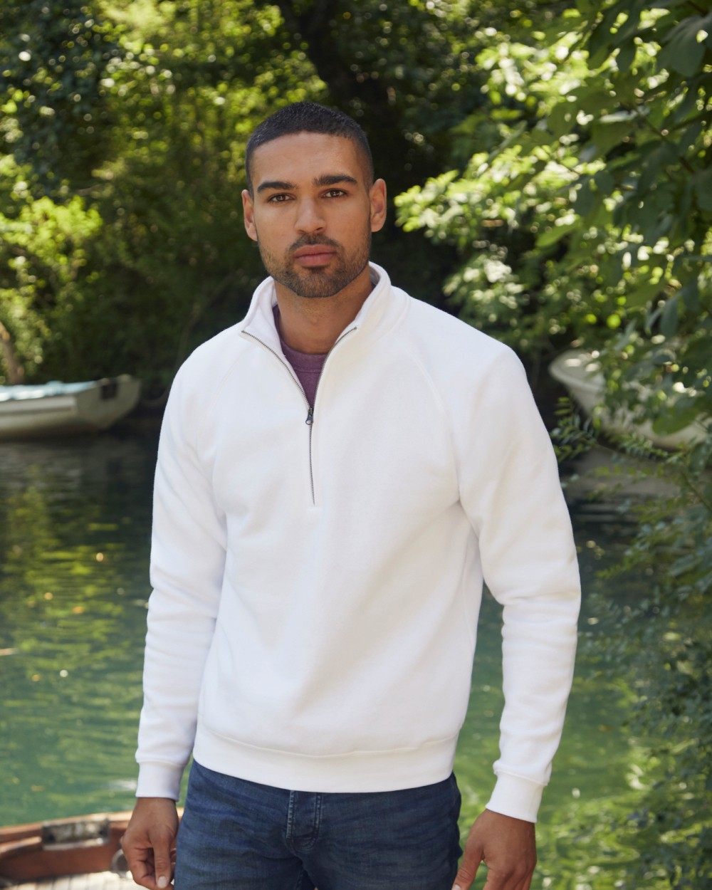 FOL Premium Zip Neck Sweatshirt (62-032-0) Sweatshirts personalisierbar