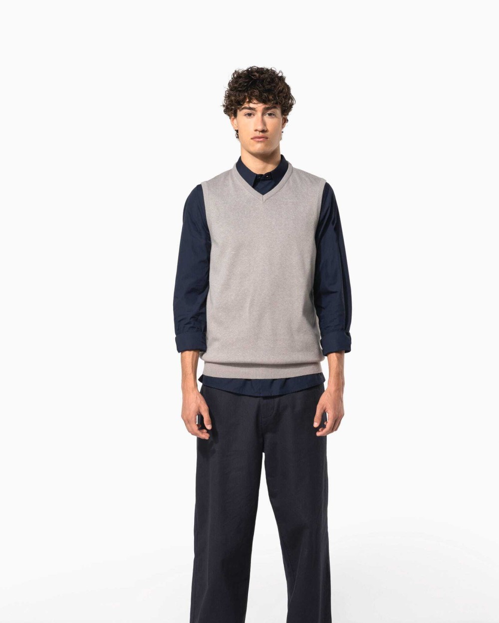Pulls personnalisable KARIBAN Pull col V sans manches