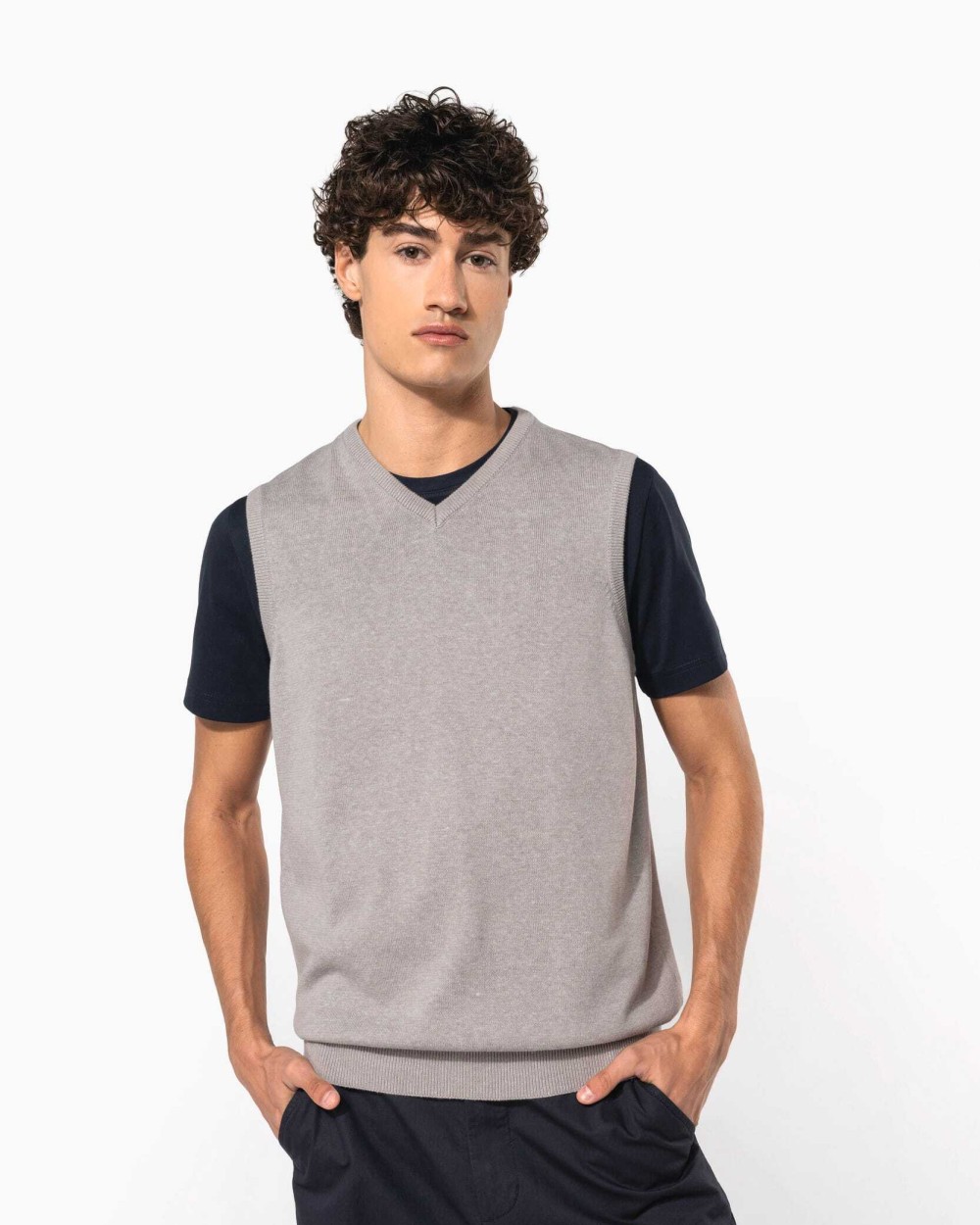 KARIBAN Herren pullunder v-ausschnitt Pullovers personalisierbar