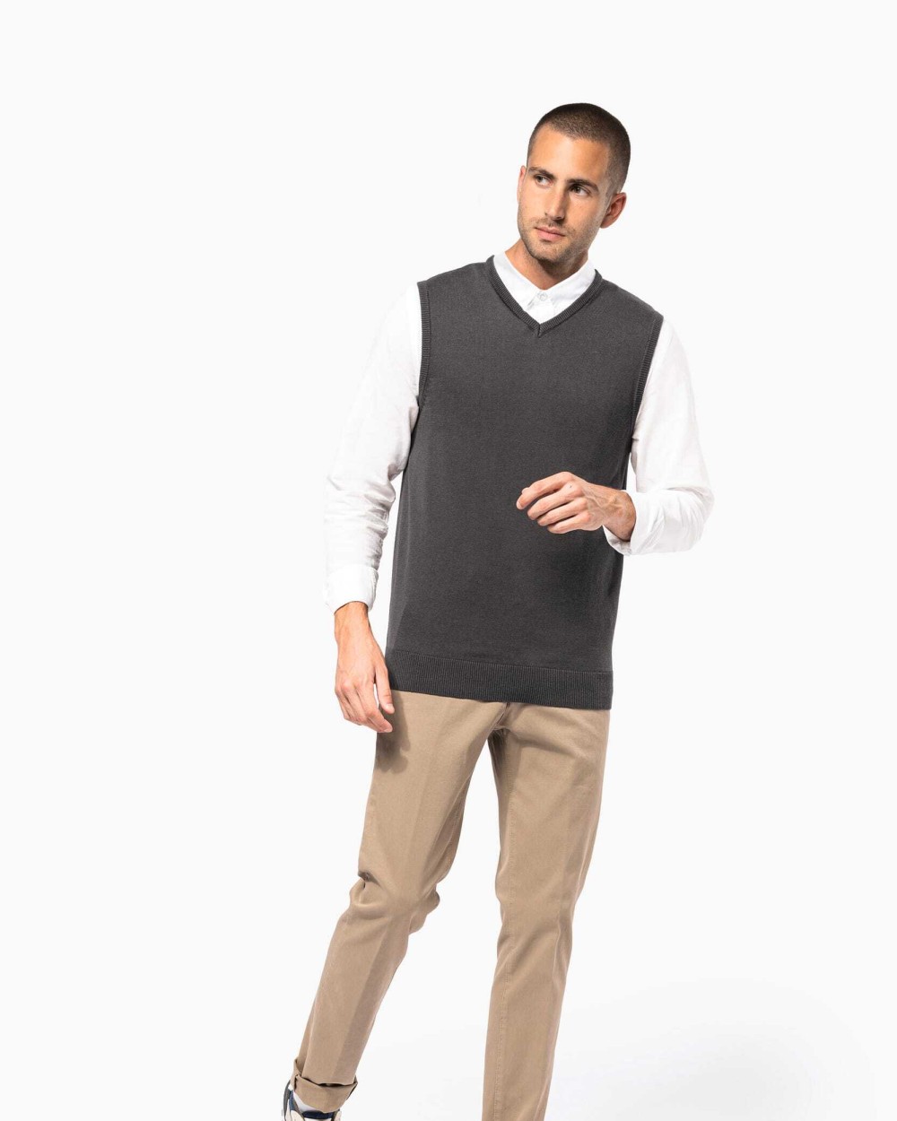 Pulls personnalisable KARIBAN Pull col V sans manches