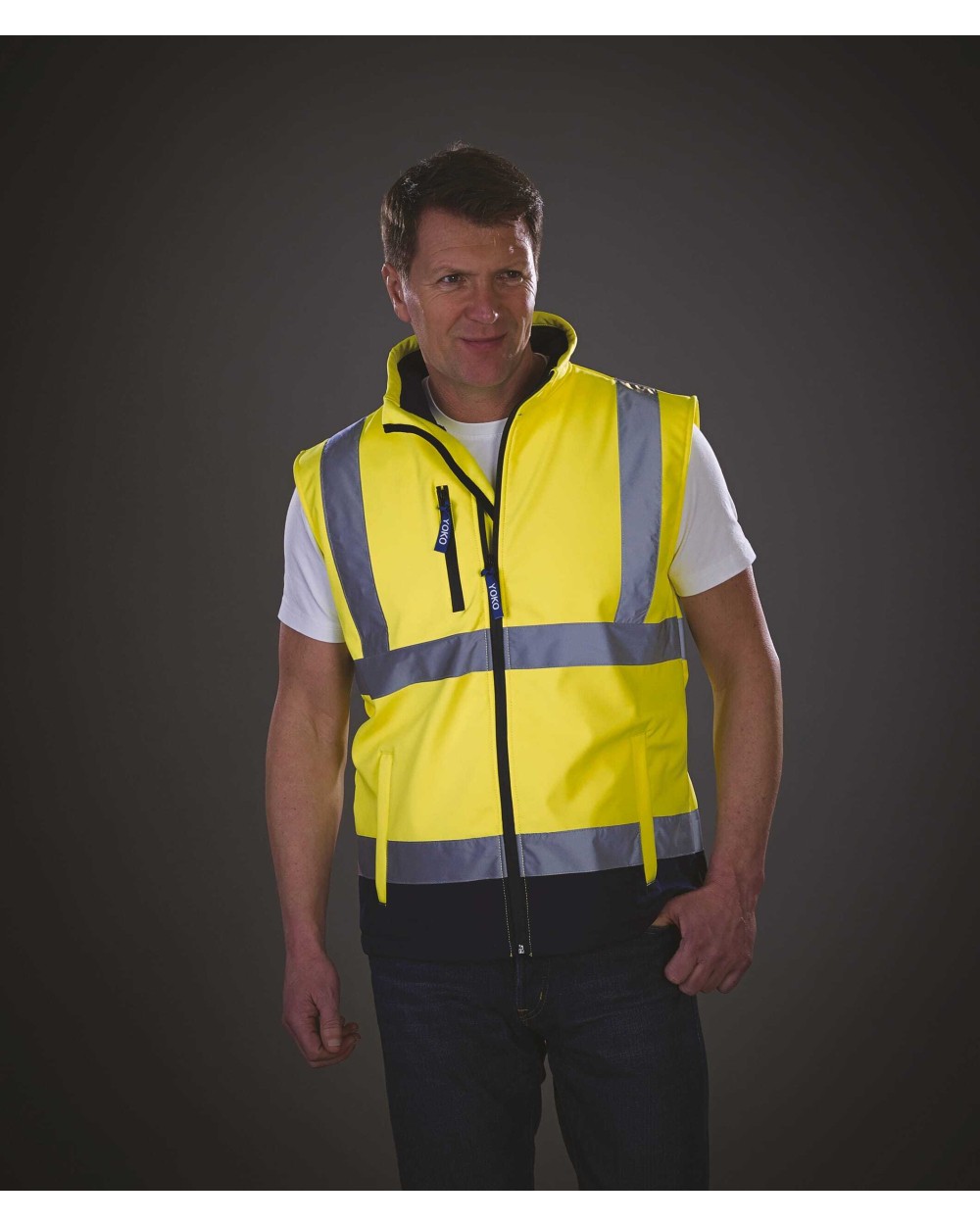 Vestes personnalisable YOKO Bodywarmer softshell haute visibilité