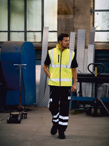 Vestes à personnaliser YOKO Bodywarmer softshell haute visibilité 