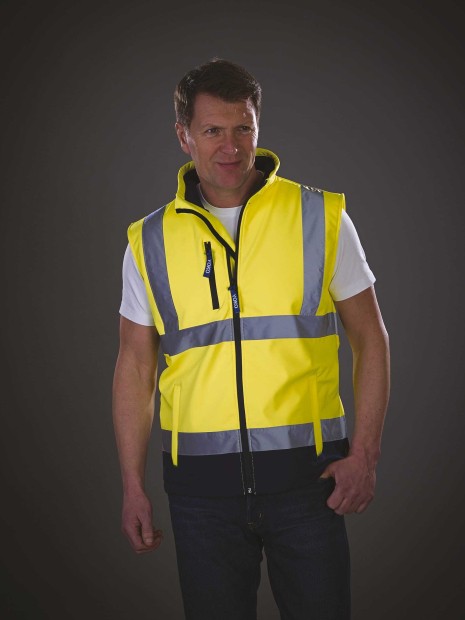 Vestes à personnaliser YOKO Bodywarmer softshell haute visibilité 