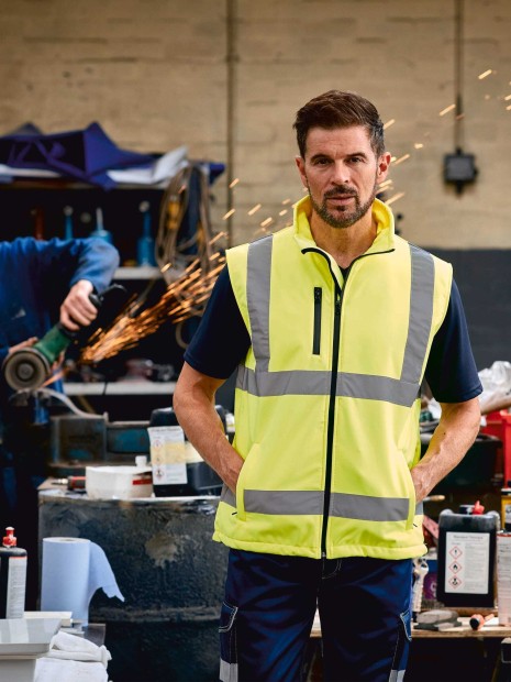 Vestes à personnaliser YOKO Bodywarmer softshell haute visibilité 