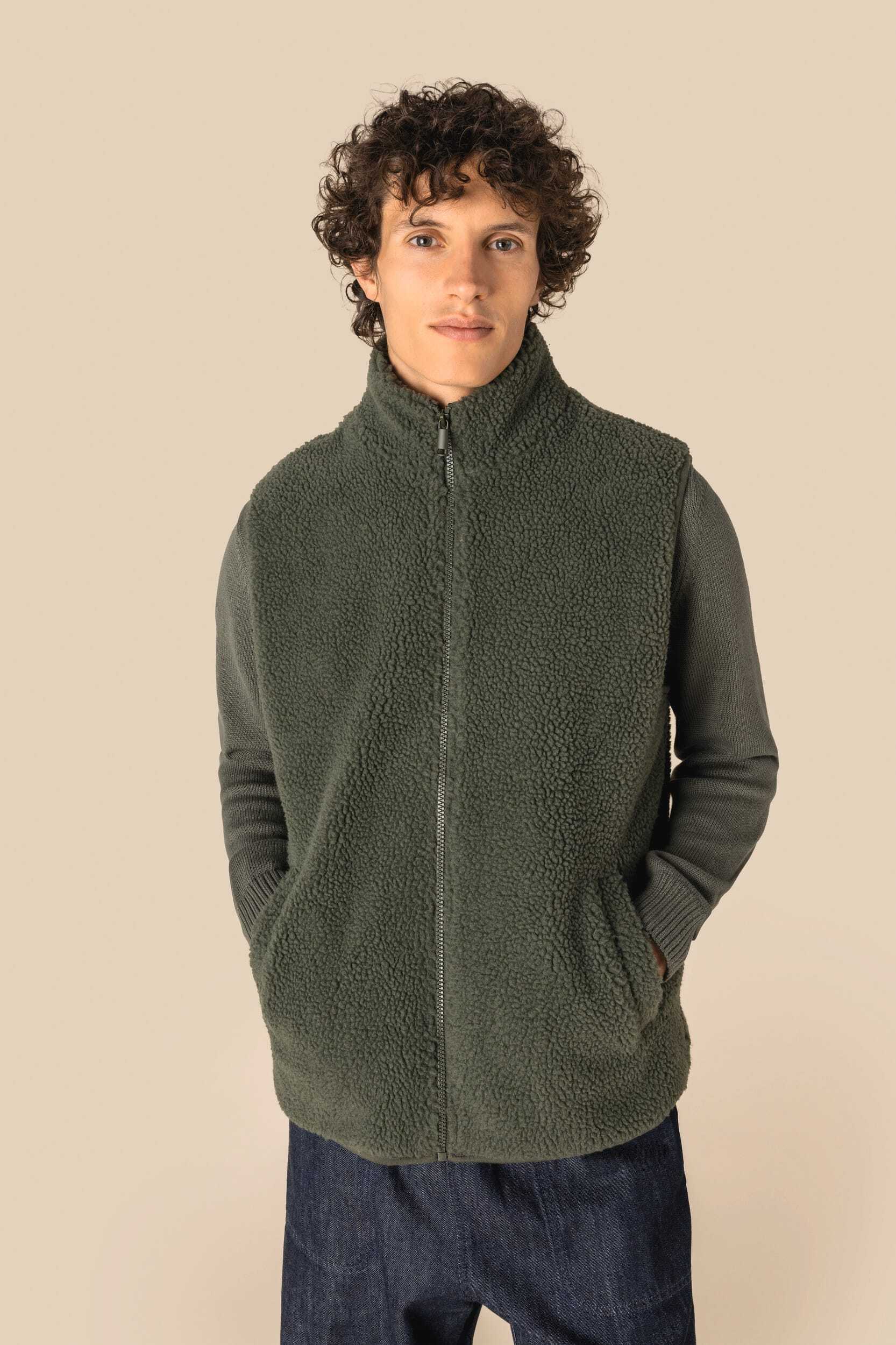 Vestes personnalisable SPASSO Veste sans manches en sherpa homme