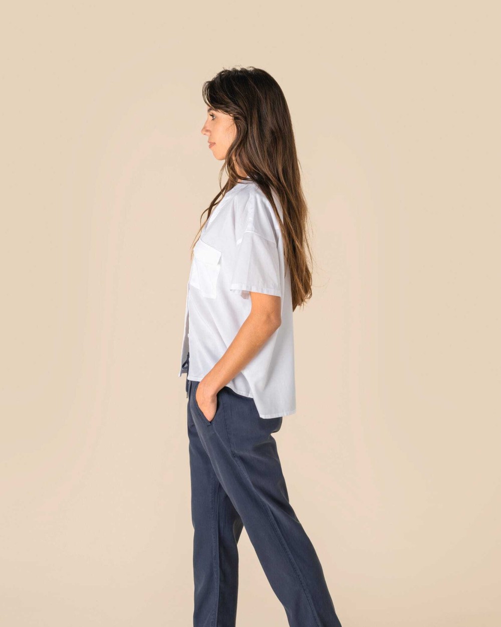 Pantalons personnalisable SPASSO Pantalon écoresponsable délavé en lyocell femme