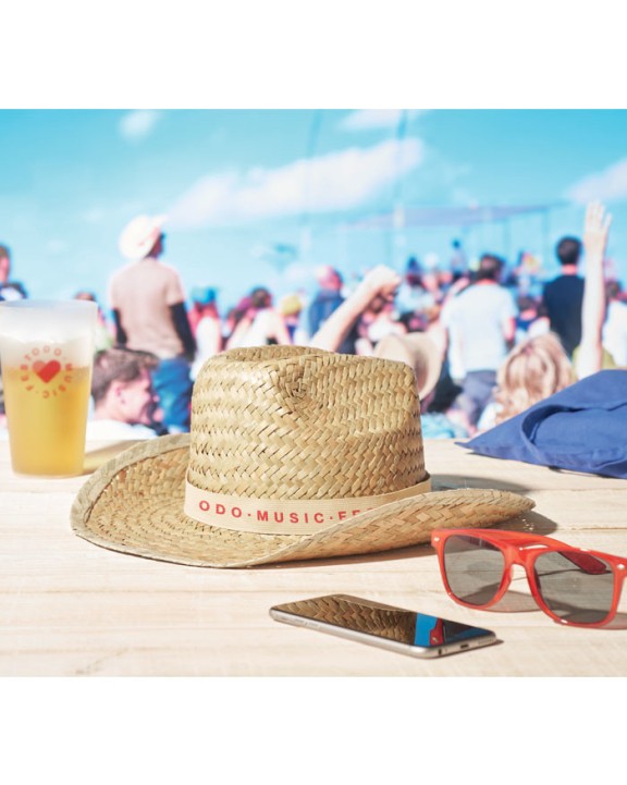 4DO Cowboy-Hut Stroh Kappen personalisierbar
