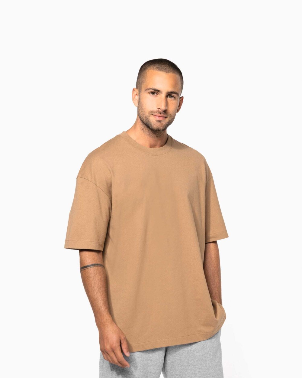 T-shirts KARIBAN Oversized T-shirt korte mouwen uniseks voor bedrukking &amp; borduring