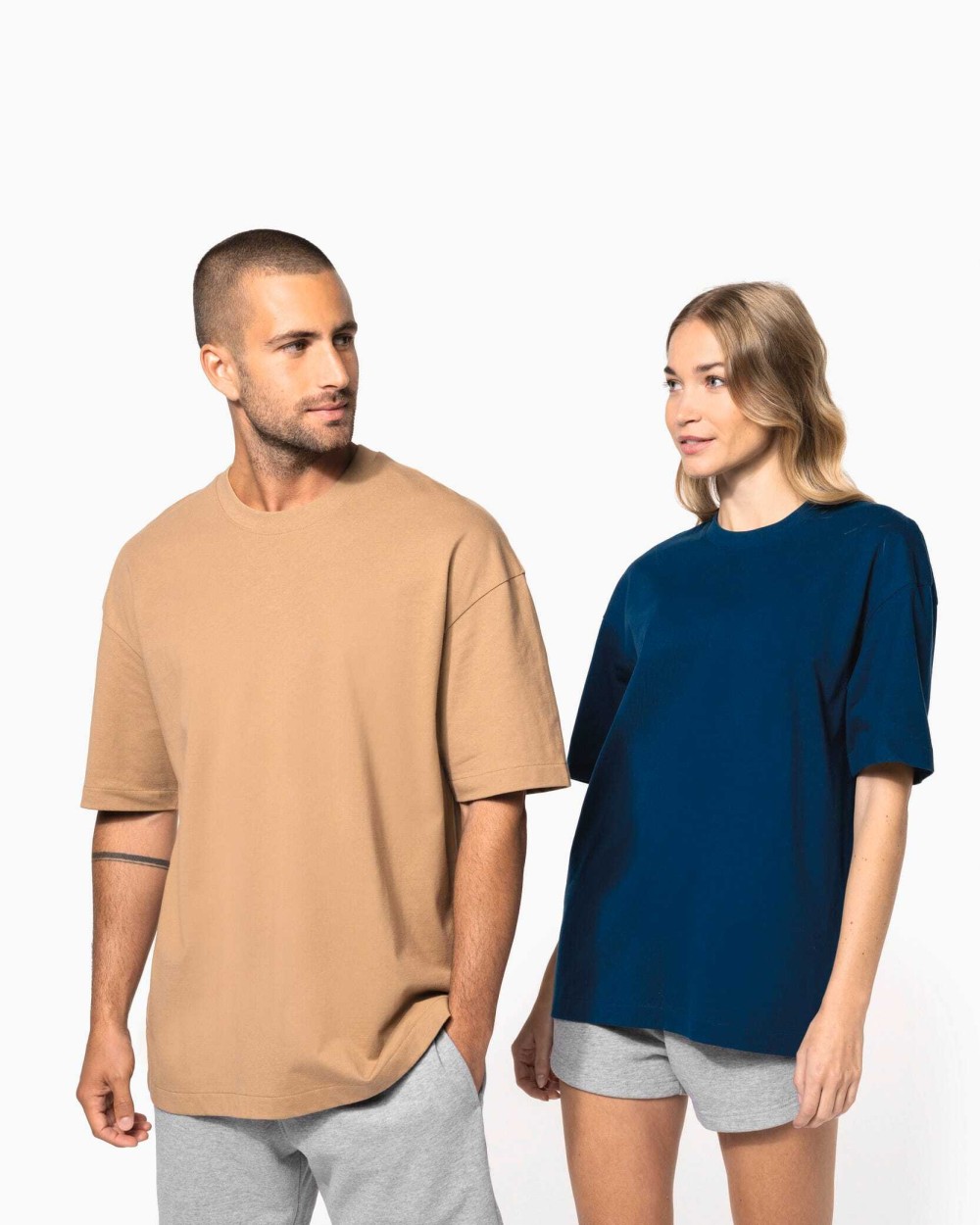 KARIBAN T-Shirt mit kurzen Ärmeln, Unisex, Oversize T-Shirts personalisierbar