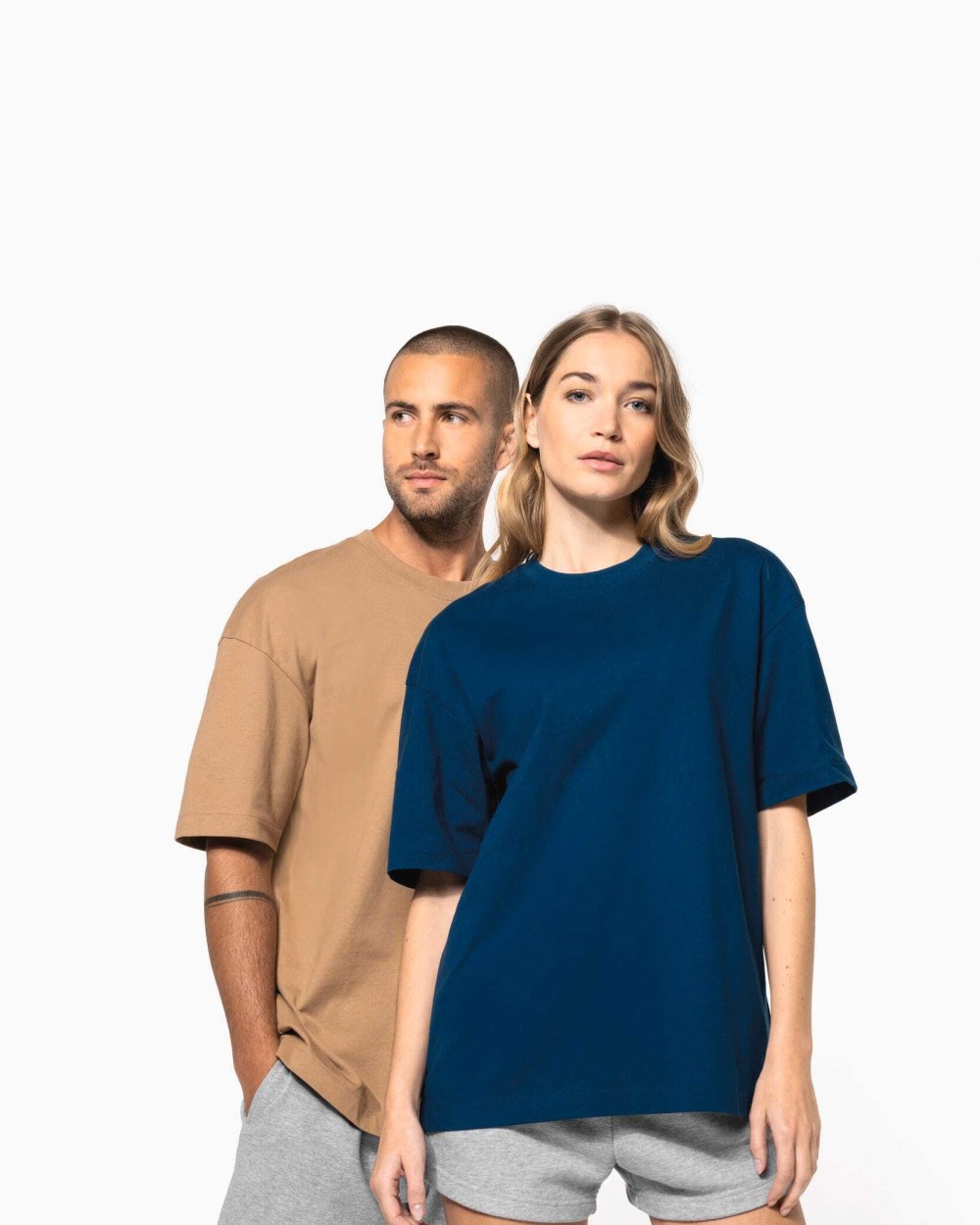 T-shirts KARIBAN Oversized T-shirt korte mouwen uniseks voor bedrukking &amp; borduring