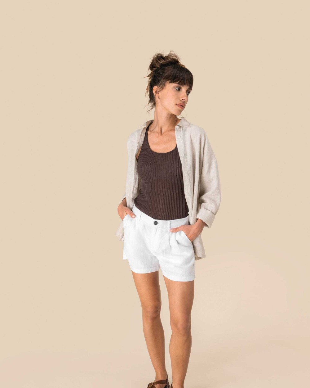 Bermudas & Shorts personnalisable SPASSO Short en lin femme