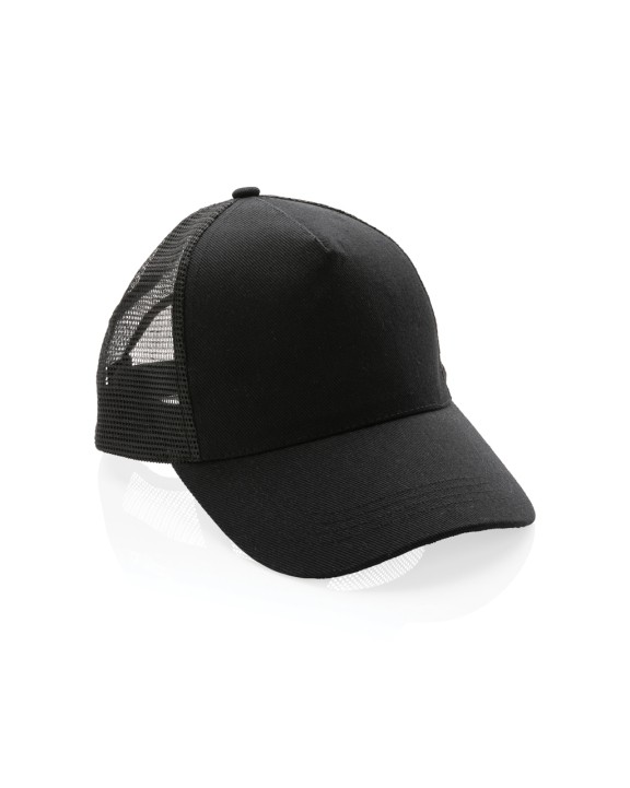 Petjes 4DO Impact AWARE™ 5 panel recycled katoenen truckercap voor bedrukking &amp; borduring