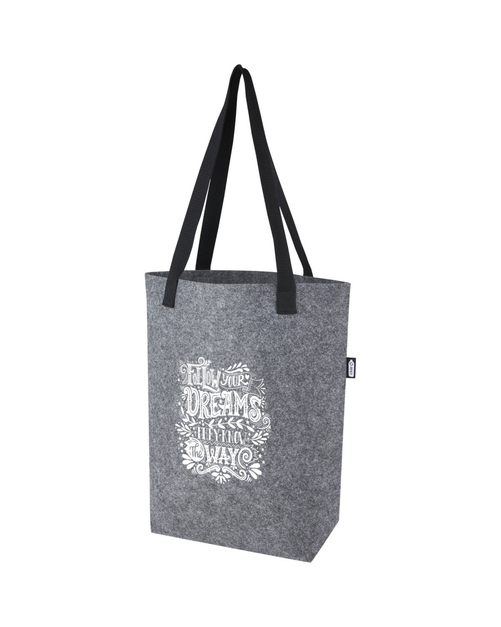 Tote bags 4DO Felta draagtas van GRS gerecycled vilt met brede bodem 12 l voor bedrukking &amp; borduring
