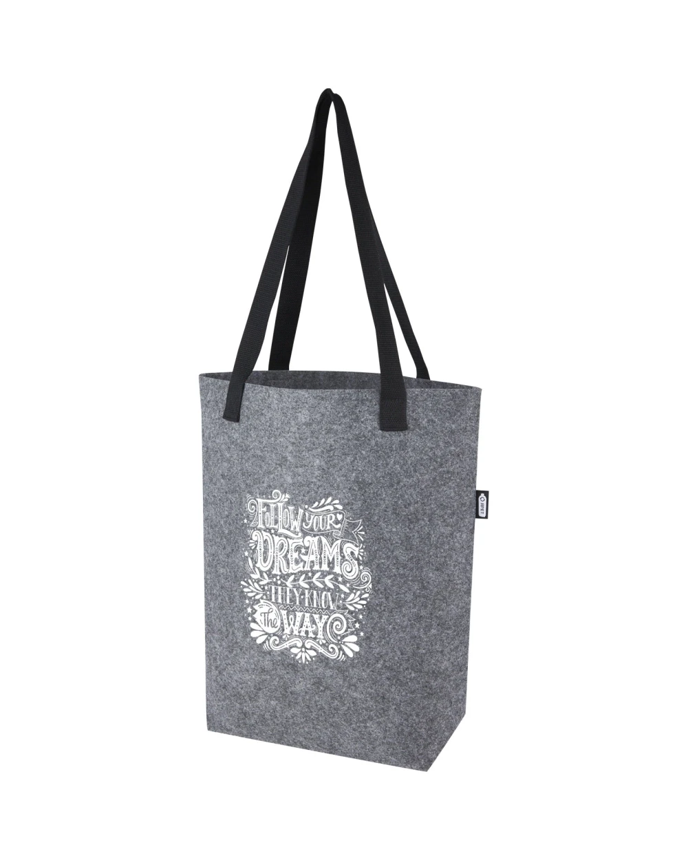 4DO Felta Tragetasche aus GRS-recyceltem Filz mit breitem Boden 12 L Tote Bags personalisierbar