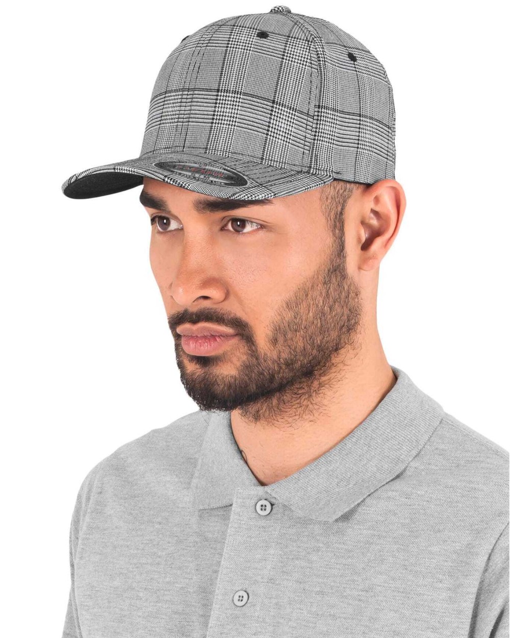 FLEXFIT Kappe mit Prince of Wales-Muster Kappen personalisierbar