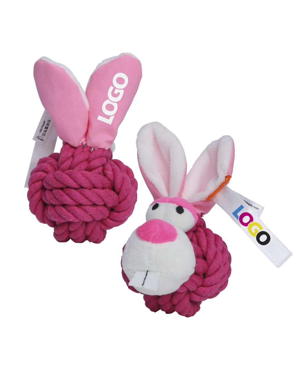 MBW MiniFeet® Dog Toy Knotted Animal Rabbit Zubehör personalisierbar