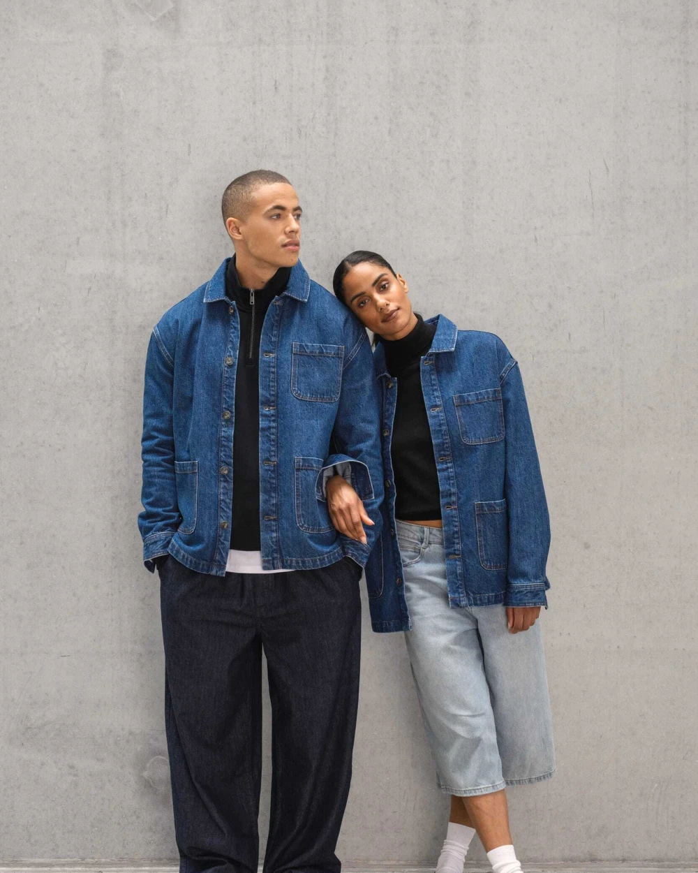 Jassen NATIVE SPIRIT Ecologische uniseks jeansjas met afhangende schouders voor bedrukking &amp; borduring
