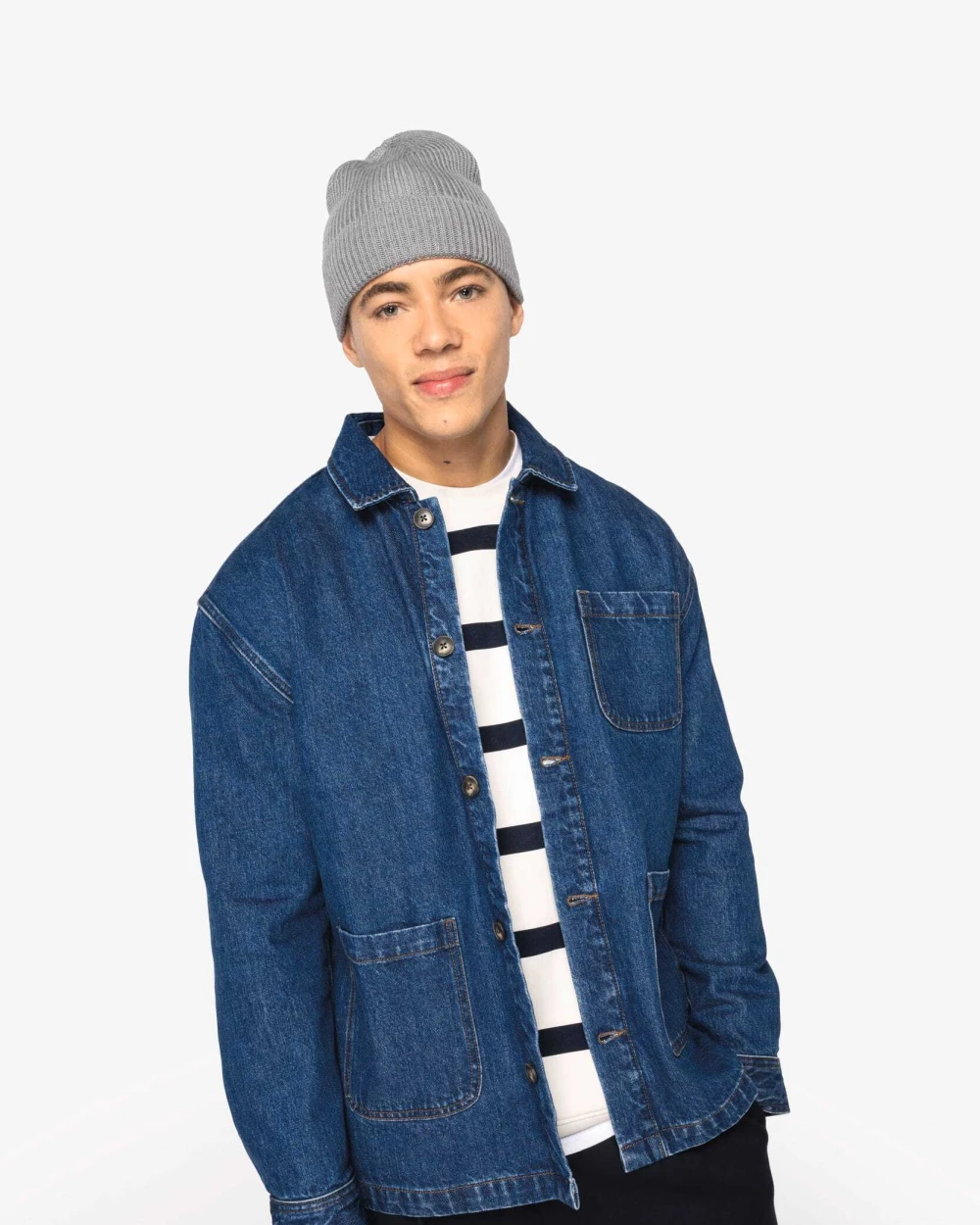 NATIVE SPIRIT Umweltfreundliche Unisex-Jeansjacke mit überschnittenen Schultern Jacken personalisierbar