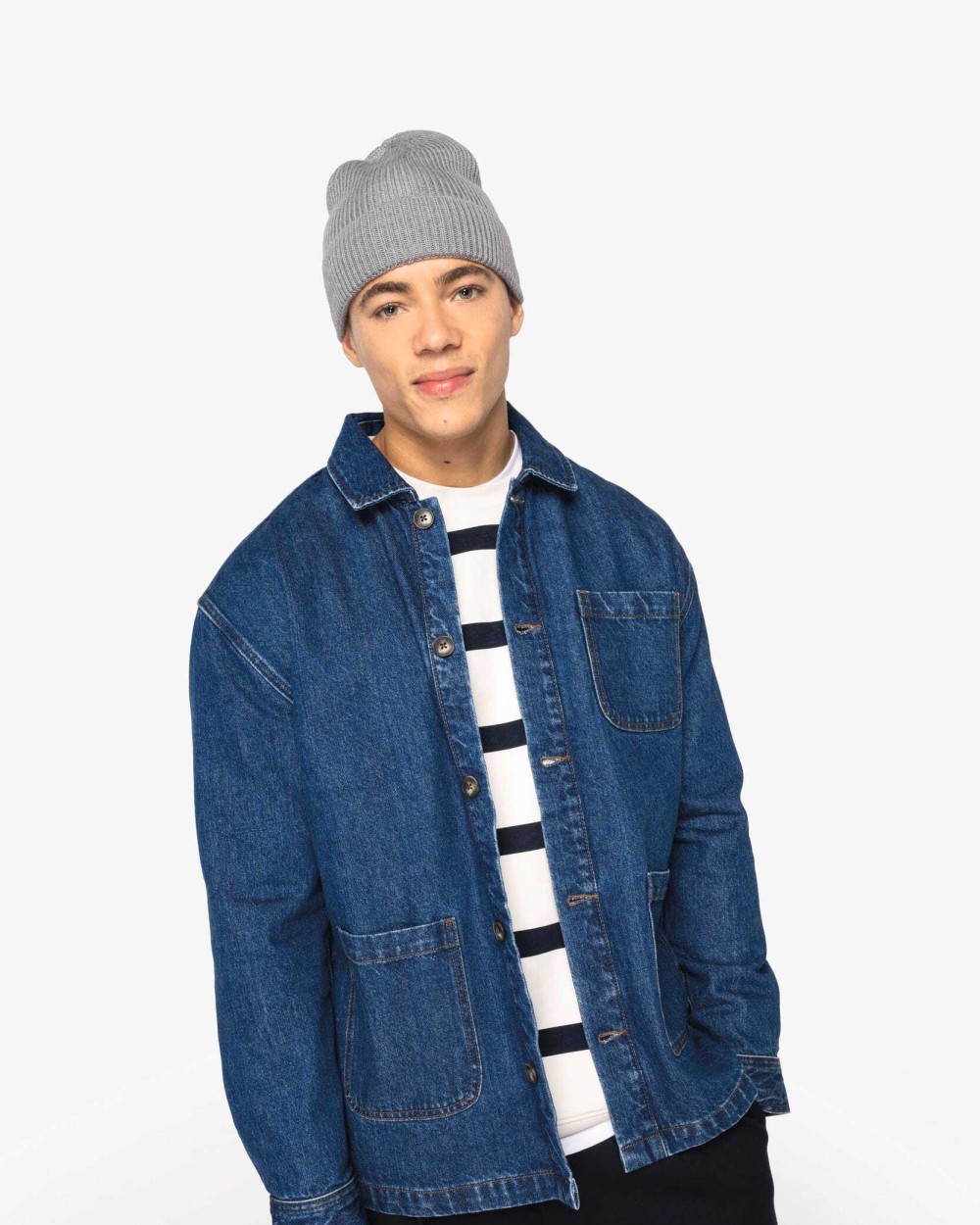 Vestes personnalisable NATIVE SPIRIT Veste en jean écoresponsable à épaules tombantes unisexe