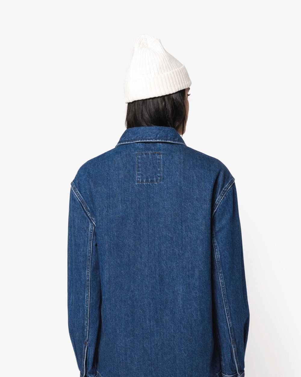 Vestes personnalisable NATIVE SPIRIT Veste en jean écoresponsable à épaules tombantes unisexe