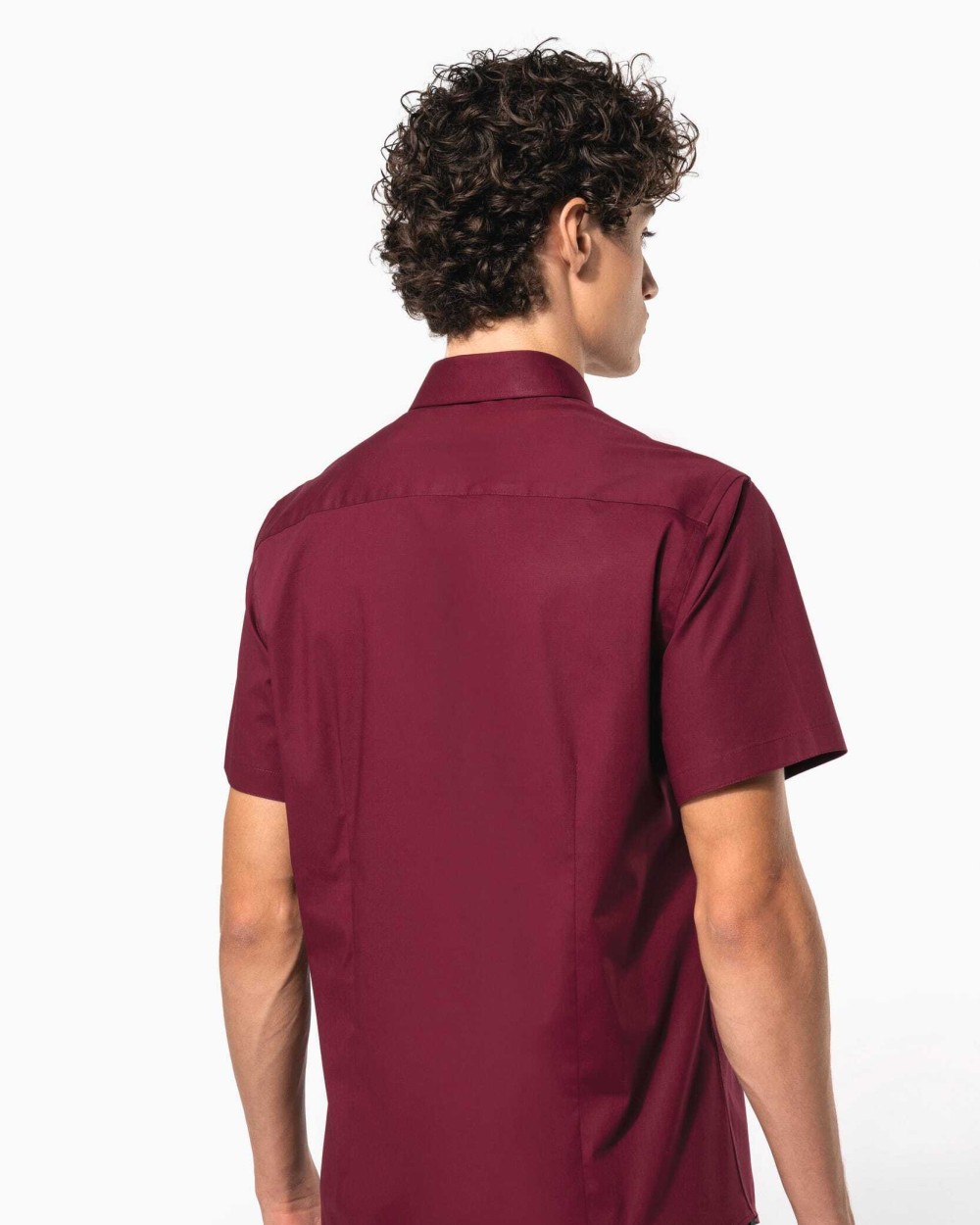 Hemden KARIBAN Heren stretch overhemd korte mouwen voor bedrukking &amp; borduring