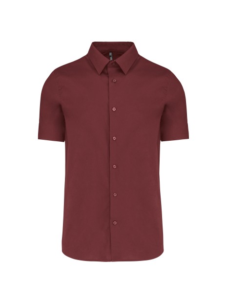 KARIBAN Chemise coton / élasthanne manches courtes /api/colors/3f4410b9-f80f-412a-9aa8-9260cc84003d personnalisable