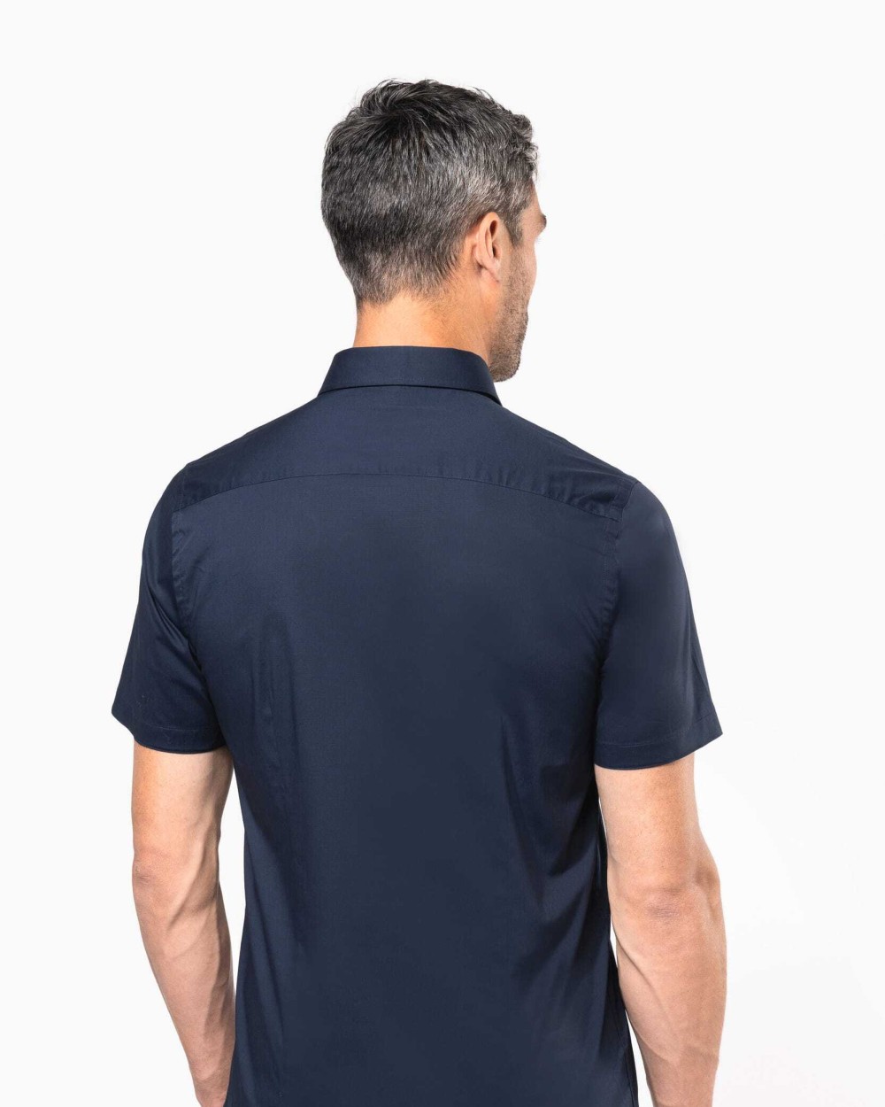 Hemden KARIBAN Heren stretch overhemd korte mouwen voor bedrukking &amp; borduring