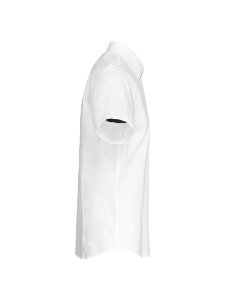 KARIBAN Chemise coton / élasthanne manches courtes /api/colors/7a92cd2d-10d2-40b4-928b-296bb7487506 personnalisable