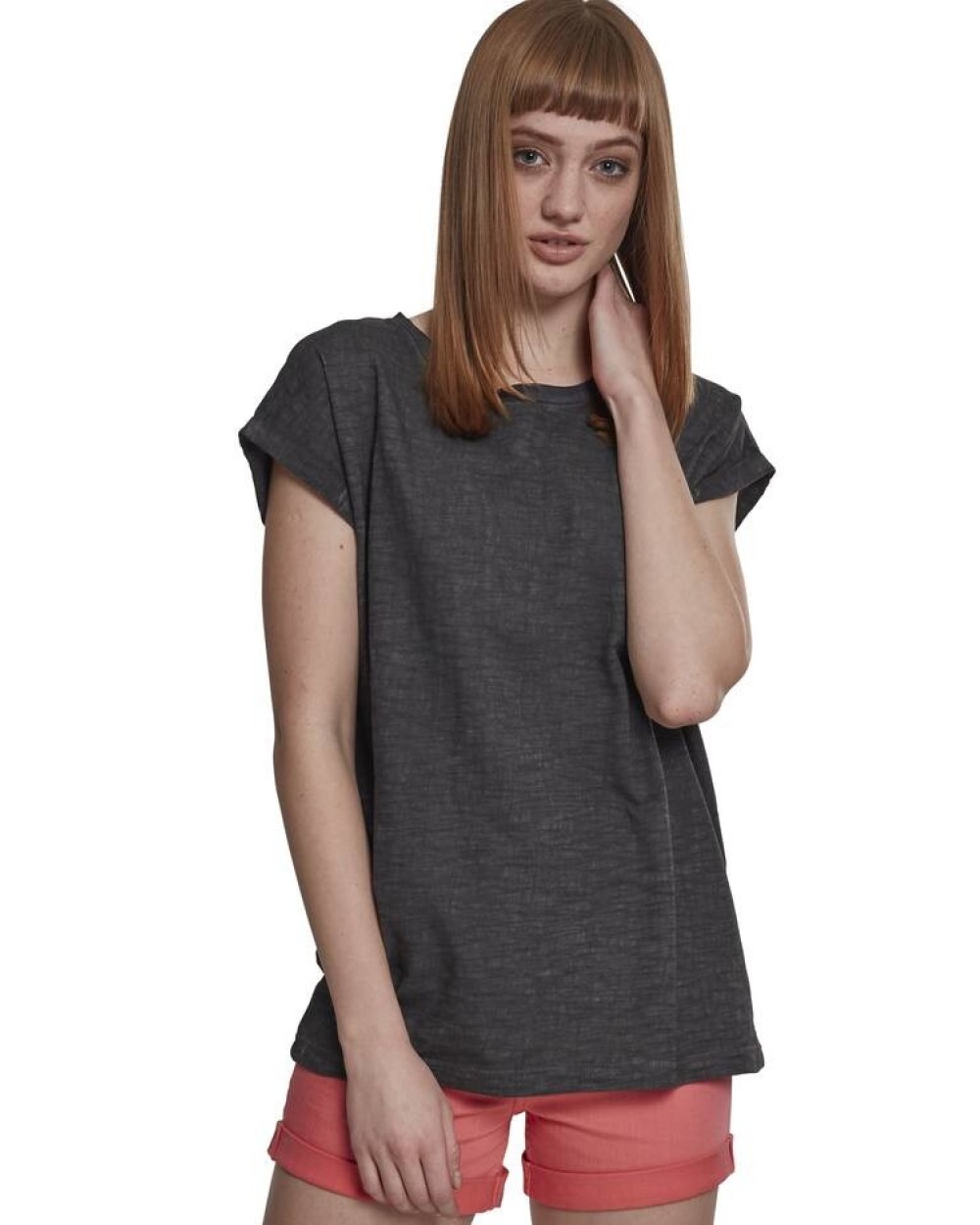 BUILD YOUR BRAND LADIES SPRAY DYE 
EXTENDED SHOULDER TEE T-Shirts personalisierbar