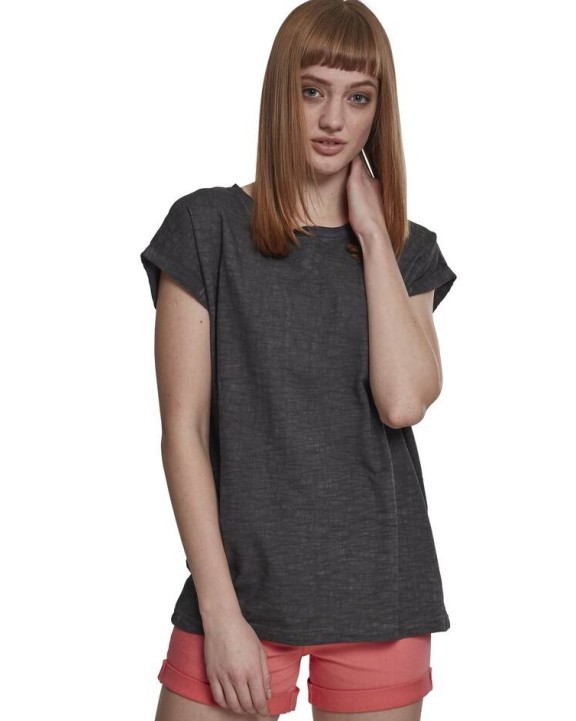 BUILD YOUR BRAND LADIES SPRAY DYE 
EXTENDED SHOULDER TEE T-Shirts personalisierbar