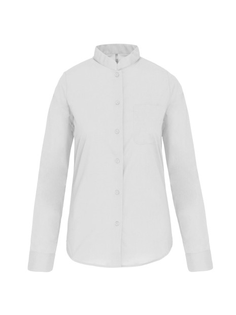 KARIBAN Chemise col mao manches longues femme /api/colors/7a92cd2d-10d2-40b4-928b-296bb7487506 personnalisable
