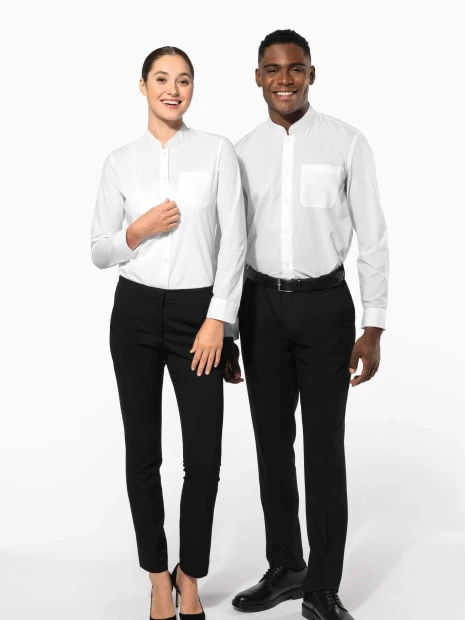 Chemises à personnaliser KARIBAN Chemise col mao manches longues femme 