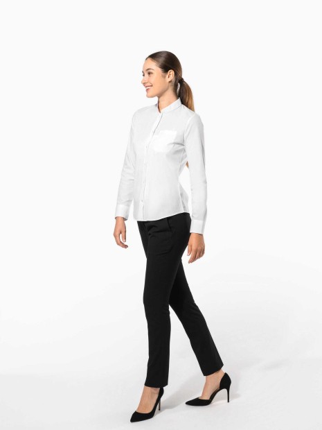 Chemises à personnaliser KARIBAN Chemise col mao manches longues femme 
