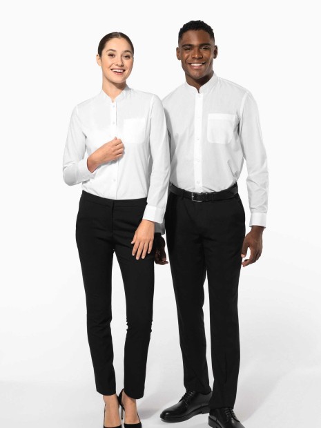 Chemises à personnaliser KARIBAN Chemise col mao manches longues femme 