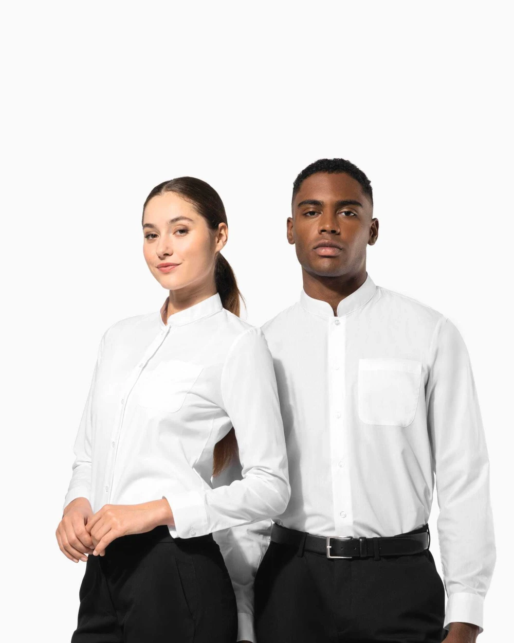 Chemises personnalisable KARIBAN Chemise col mao manches longues femme