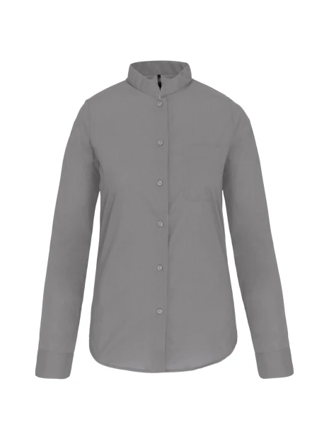 KARIBAN Chemise col mao manches longues femme /api/colors/12080c85-8950-461d-af35-871f7cb95d1d personnalisable