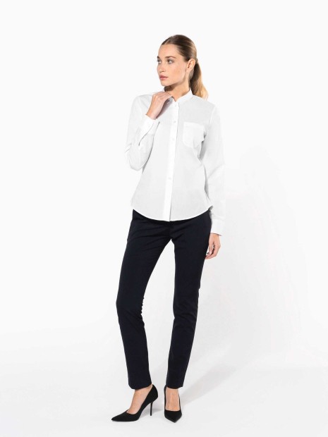 Chemises à personnaliser KARIBAN Chemise col mao manches longues femme 