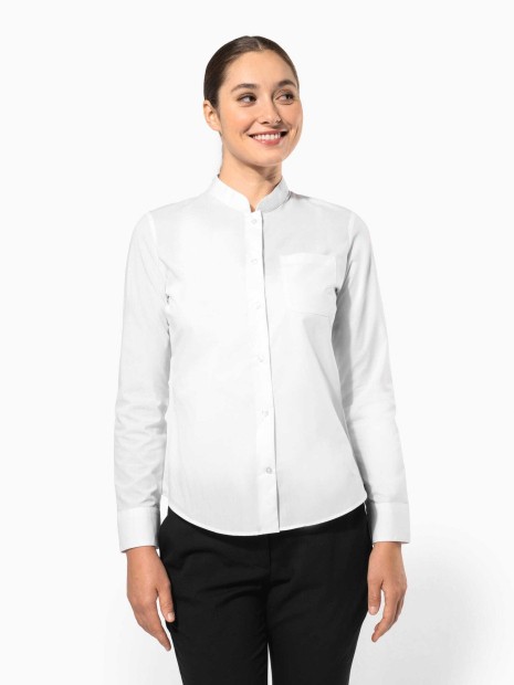 Chemises à personnaliser KARIBAN Chemise col mao manches longues femme 