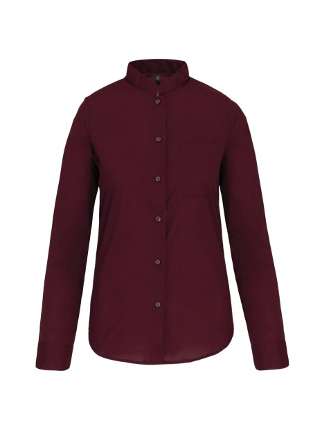 KARIBAN Chemise col mao manches longues femme /api/colors/3f4410b9-f80f-412a-9aa8-9260cc84003d personnalisable