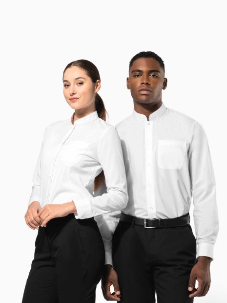 Chemises à personnaliser KARIBAN Chemise col mao manches longues femme 